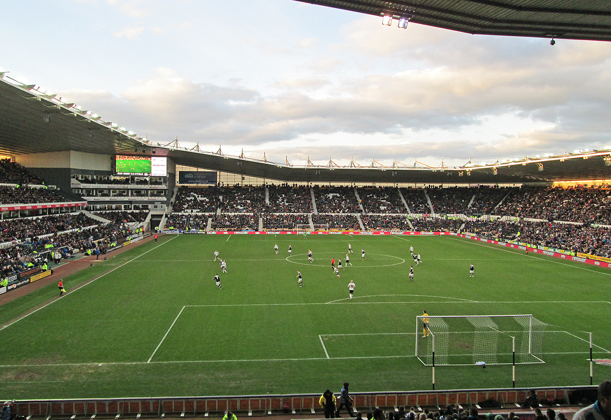 Pride Park Stadium, photographed 2013-02-02